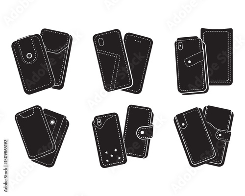 smartphone silicone cases set. accessories for mobile phone isolated on white background. stock vector illustration