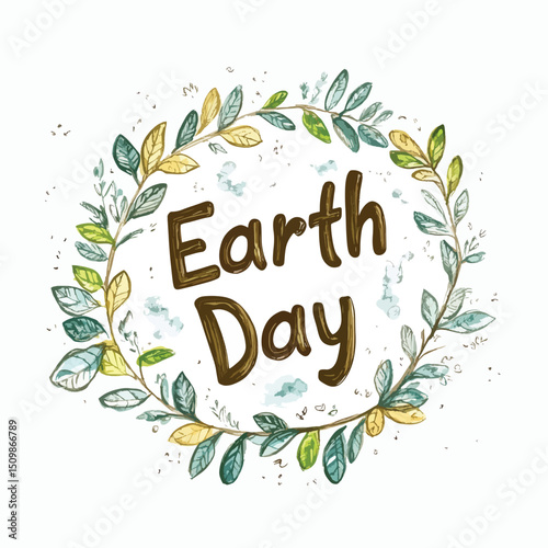 Vibrant Earth Day Celebration with Floral Wreath