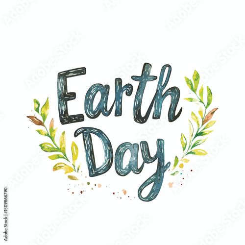 Vibrant Earth Day Celebration with Watercolor Floral Accents