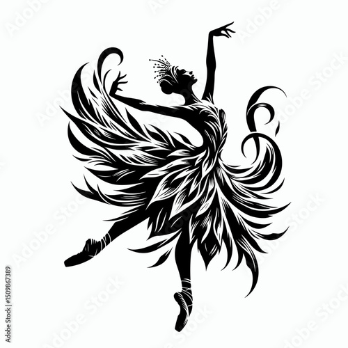 Female dancer with swirling dress