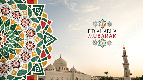 Happy Eid-Al-Adha Mubarak vector template, Eid-Al-Adha greeting card, vector illustration.