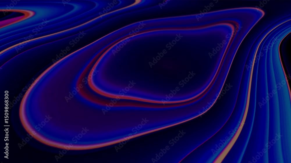 Abstract blue smoke flows with seamless energy, a glowing texture creating a dynamic wave pattern on black