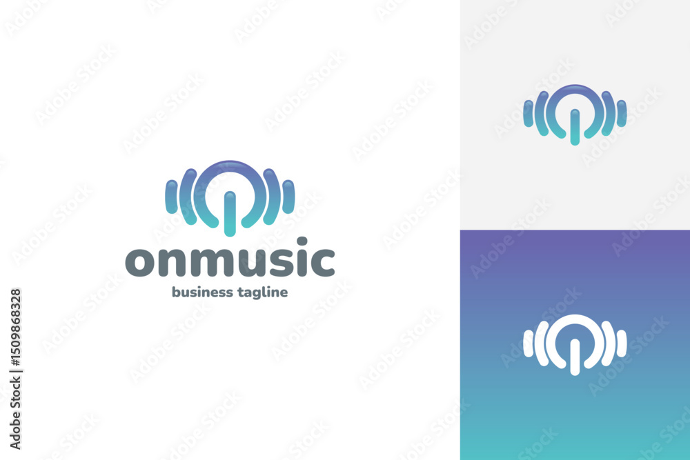 Obraz premium power music logo vector