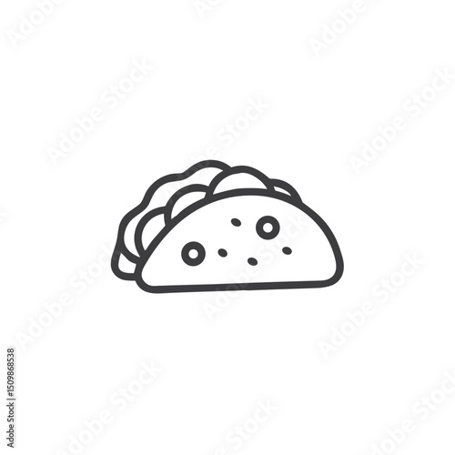 Taco Icon for Mexican Restaurant Websites, Food Delivery Apps, Recipe Blogs, Cuisine Guides, Menu Design and Fast Food Marketing Materials