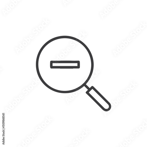 Zoom Out Reduction Icon for Photo Editing Software, Map Applications, Document Viewers, Digital Interface Design and Visual Scale Control Graphics