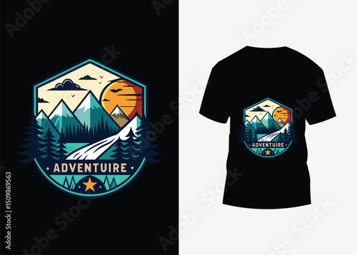 black cotton casual wear t-shirt design concept vector illustration print template front apparel art for fashion clothing textile