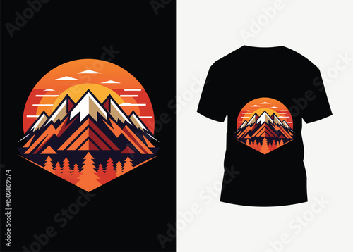 Black casual cotton t-shirt design with a graphic print