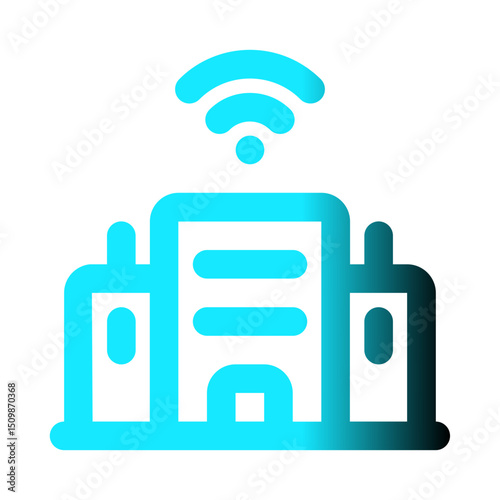 smart city building gradient vector