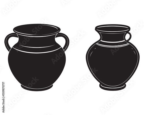 A ceramic flower pot isolated on a pure white background, realistic lighting and shadow, ideal for cut-out and compositing