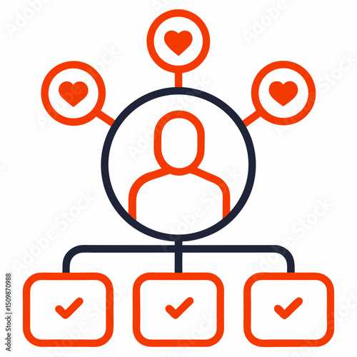 Social media campaign outline icon on white background