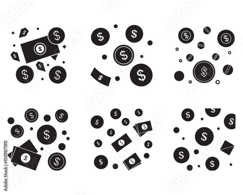 Doller coins on white background illustration vector stock illustration