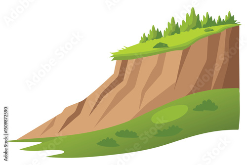 Steep cliffside hill