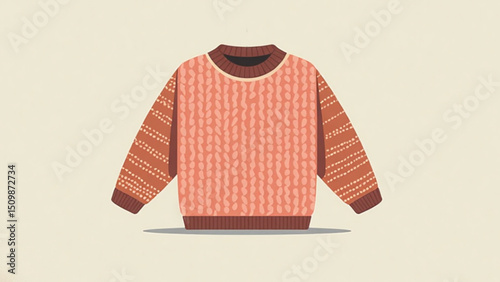 Children's pink knitted sweater, a cozy fashion item
