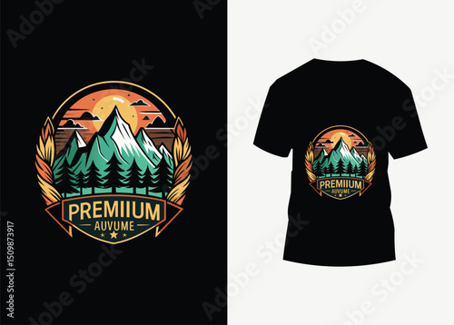 Black vector skull t-shirt design with vintage shield and USA flag elements illustration