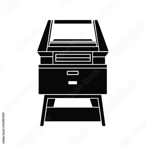 A photocopier silhouette vector art illustration
