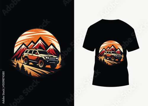 Black hooded t-shirt design with red ribbon illustration for casual fashion clothing print template