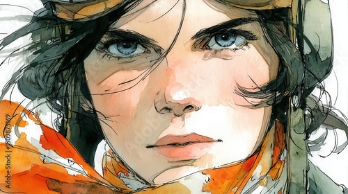 Closeup portrait of a woman artistic style