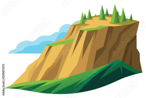 Steep cliffside hill
