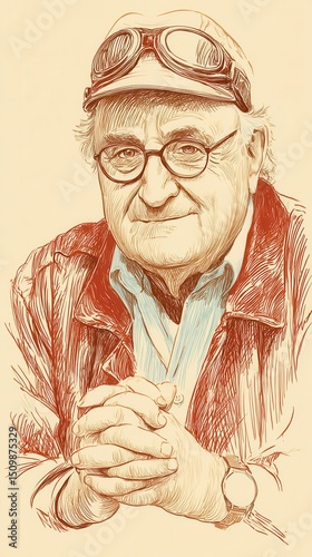 Older man portrait drawing