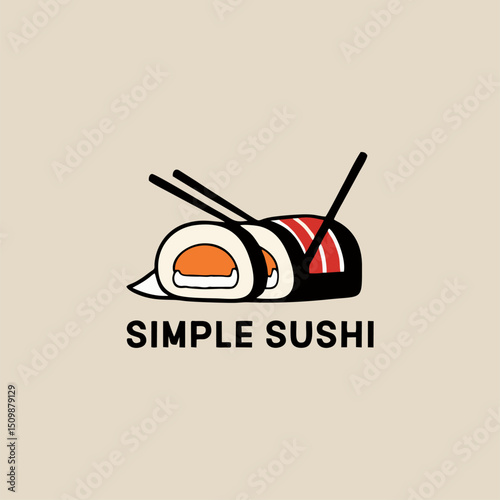 An elegant logo showcasing a simple sushi piece with crossed chopsticks, reflecting the artistry and tradition of Asian culinary culture.