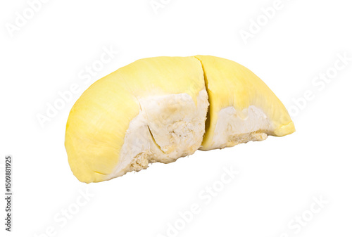 Durian pulp isolated on white	