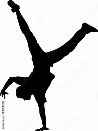 Breakdancer Silhouette – Urban Street Dance Pose