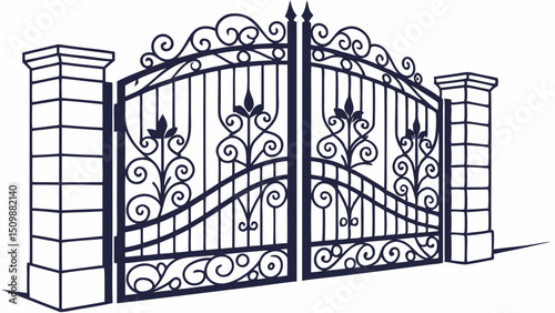 Ornate Iron Gate – Decorative Wrought Ironwork Design