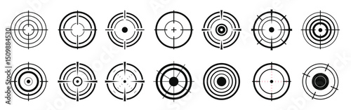 Red target icons. Sniper symbol, crosshair and aim sign. Vector illustration