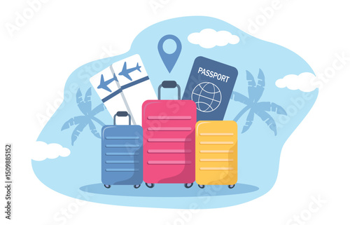 vector illustratiion in flat style. travel, vacation