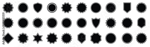 Blank label, sticker, tag collection for sale, discount, promotion. Set of black label, sticker, tag vector