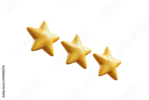 PNG Three golden stars on black background for decoration and design