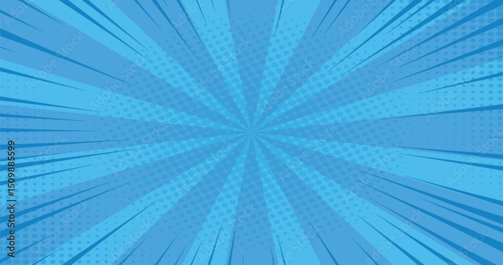 Obraz premium blue halftone comic cartoon background