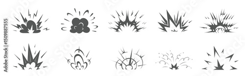 cartoon bomb explosion comic clouds blast boom