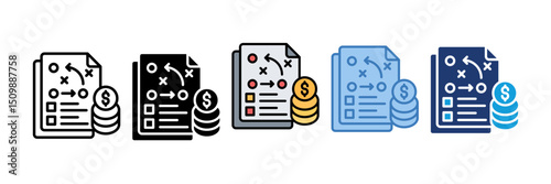 Financial Strategy Icon Element For Design