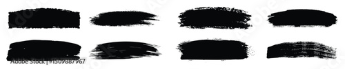 Collection of vector paint brush strokes, hand drawn brush stroke textures set vector