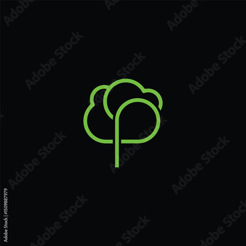 Plant P Letter tree Green Environment Garden Logo