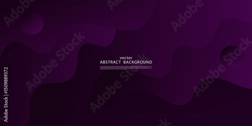 Abstract pattern on dark purple wave liquid on background. Trendy shape pattern banner background. Vector eps10