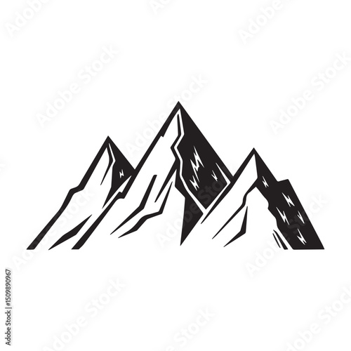 Mountain silhouette icon vector