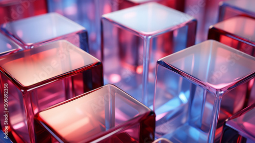 3d render abstract geometric background translucen