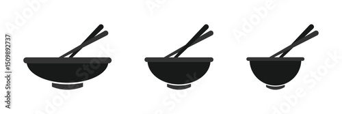 Bowl with chopsticks and bowl icon.