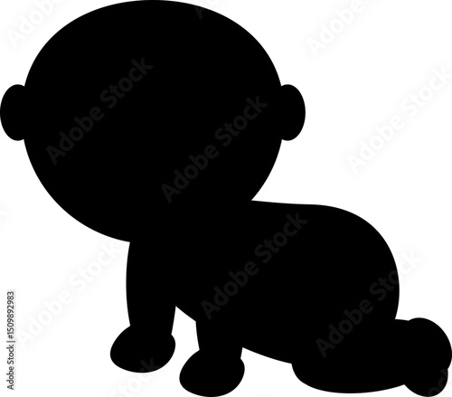 baby crawling element silhouette illustration.svg