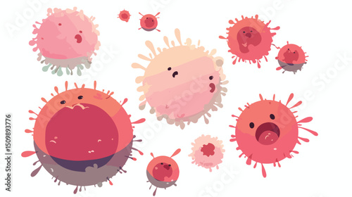 Friendly Gut Bacteria: Microscopic Cell Icon. Vibrant, healthy probiotic illustration. Perfect for  