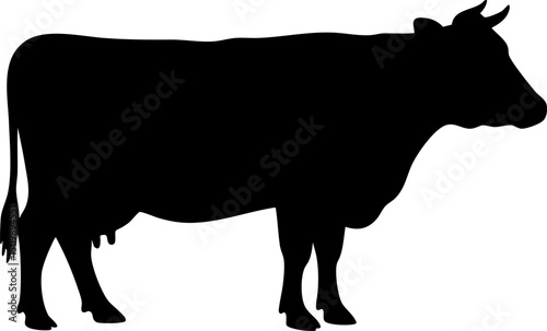 Dairy Cow Standing Silhouette Outline