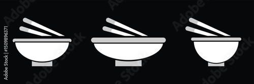 bowl and chopsticks icon. Cartoon style bowl and chopsticks icon.