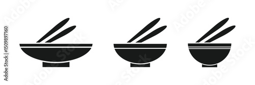 Bowl with chopsticks and bowl icon.