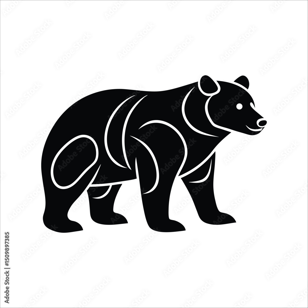 Fototapeta premium Bear icon vector illustration isolated on white background