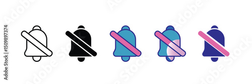 Turn Off Notifications Icon Set Multiple Style Collection