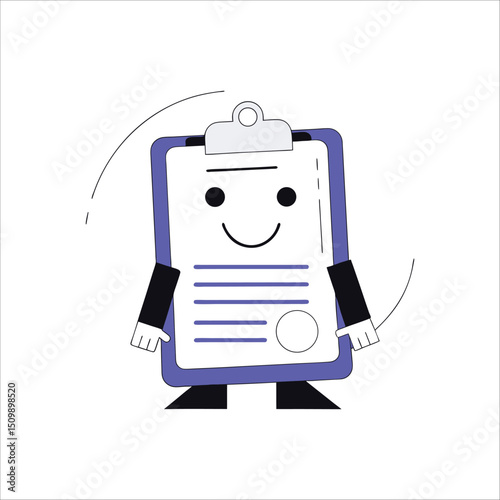 Clipboard document line icon vector illustration isolated on white background