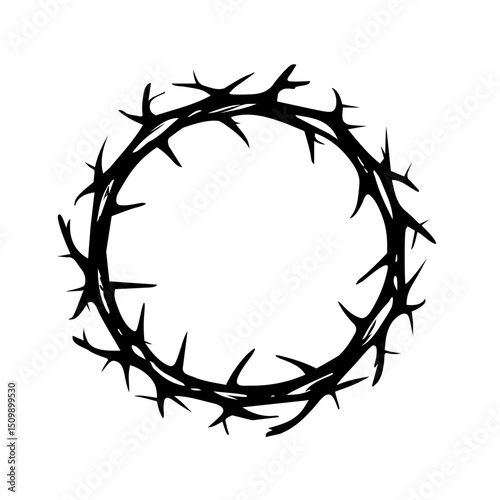 thorns crown silhouette vector illustration