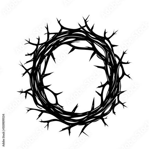 thorns crown silhouette vector illustration
